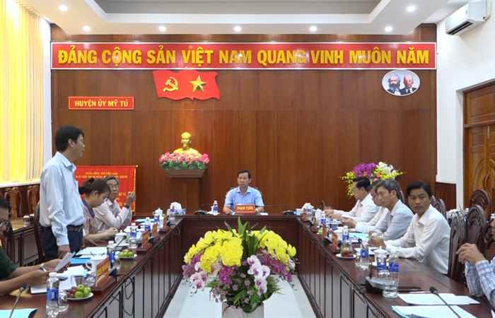 Ban thường vụ Huyện ủy Mỹ Tú Sơ kết tình hình thực hiện nhiệm vụ kinh tế - xã hội, quốc phòng – an ninh, xây dựng hệ thống chính trị tháng 5 năm 2025